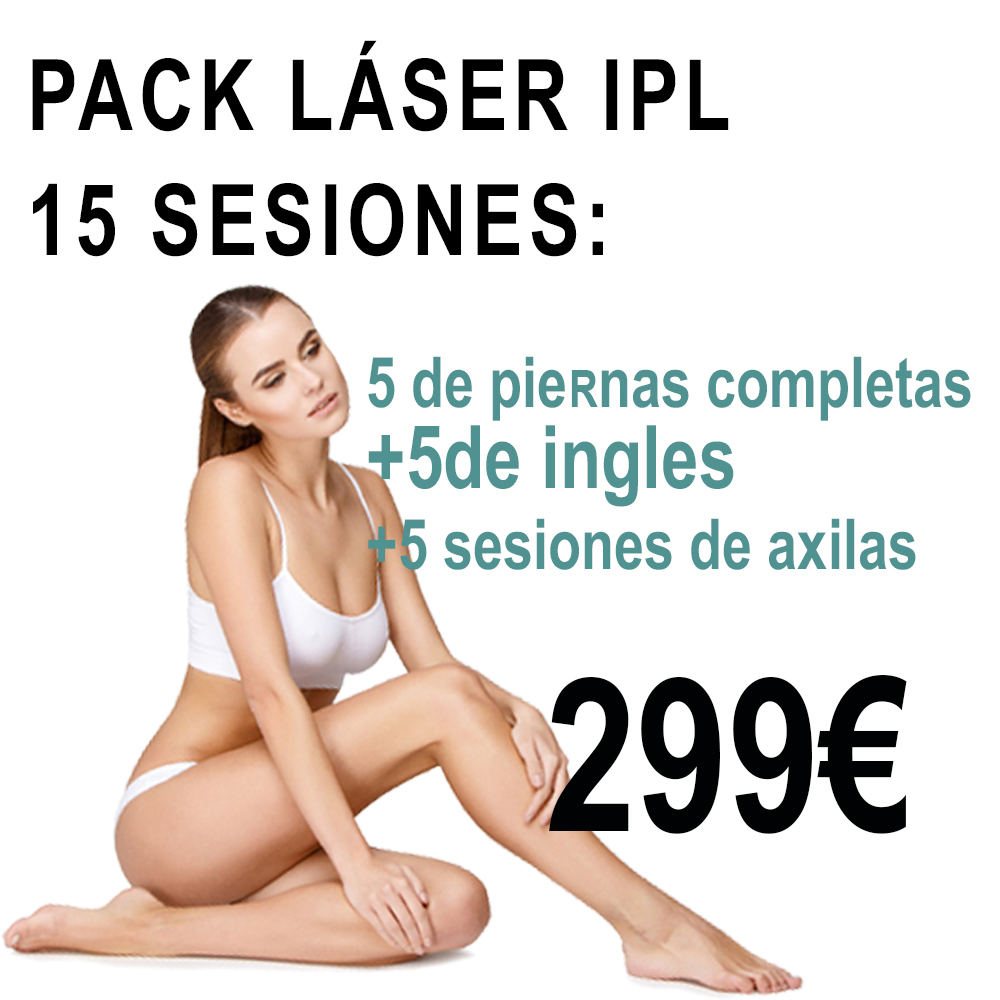 PACK 15 SESIONES LASER 299€